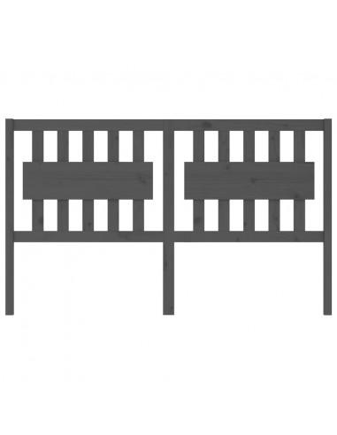 Testiera per Letto Grigia 155,5x4x100 cm Legno Massello di Pino