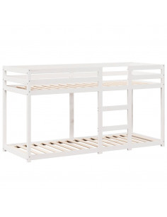 Letto a Castello con Tetto Bianco 80x200 cm Legno Massello Pino 2