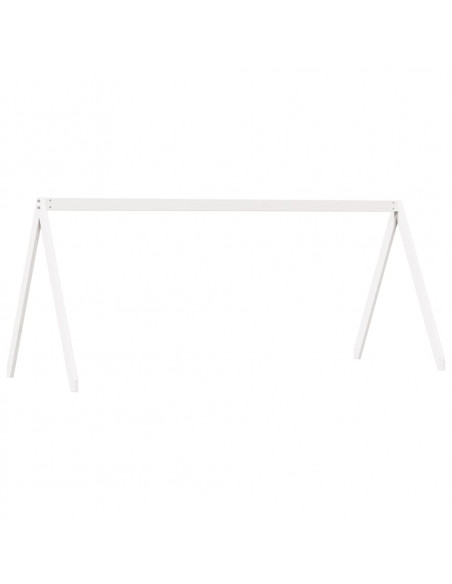 Letto a Castello con Tetto Bianco 80x200 cm Legno Massello Pino