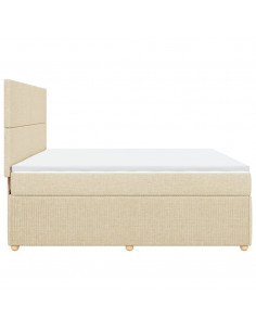 Giroletto a Molle con Materasso Crema 200x200 cm in Tessuto 2