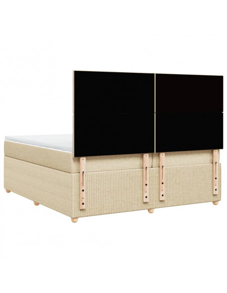 Giroletto a Molle con Materasso Crema 200x200 cm in Tessuto
