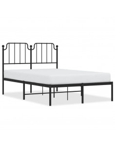 Giroletto con Testiera in Metallo Nero 120x190 cm 2