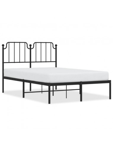 Giroletto con Testiera in Metallo Nero 120x190 cm