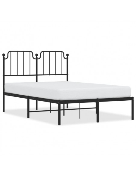 Giroletto con Testiera in Metallo Nero 120x190 cm