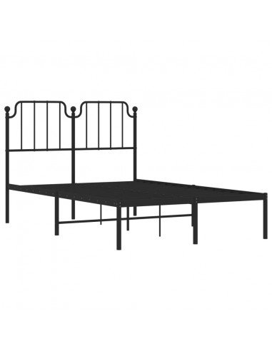 Giroletto con Testiera in Metallo Nero 120x190 cm