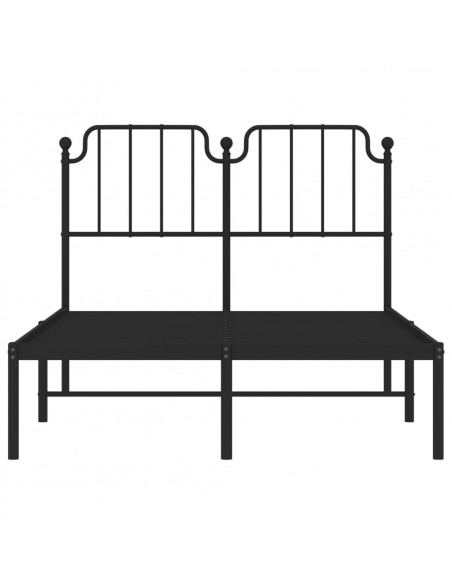 Giroletto con Testiera in Metallo Nero 120x190 cm
