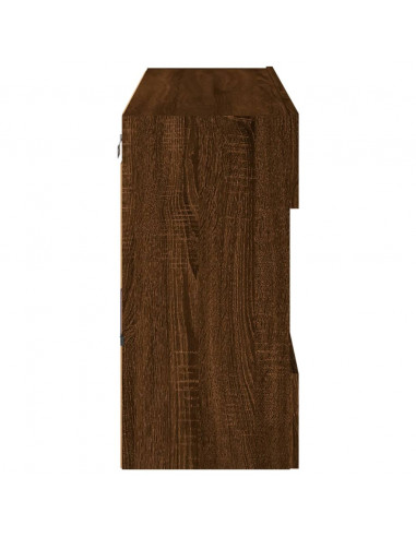 Mobile TV a Parete con Luci LED Rovere Marrone 98,5x30x60,5 cm