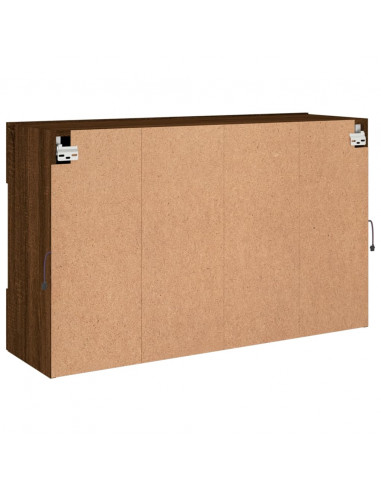 Mobile TV a Parete con Luci LED Rovere Marrone 98,5x30x60,5 cm