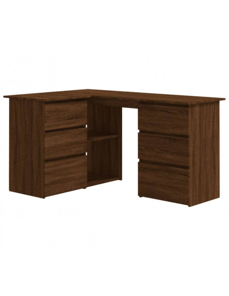 Scrivania Angolo Rovere Marrone 145x100x76 cm Legno Multistrato