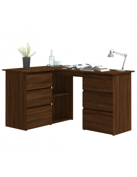 Scrivania Angolo Rovere Marrone 145x100x76 cm Legno Multistrato