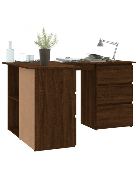 Scrivania Angolo Rovere Marrone 145x100x76 cm Legno Multistrato