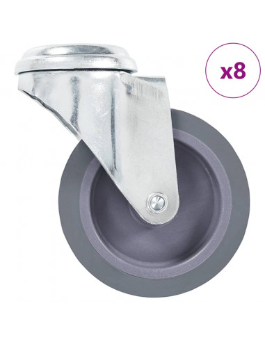 Ruote Girevoli con Foro per Bullone 8 pz 75 mm