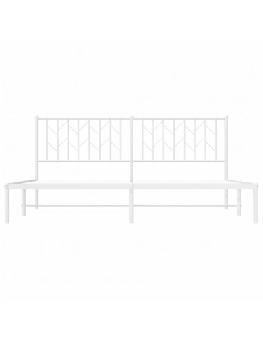 Giroletto con Testiera Metallo Bianco 183x213 cm