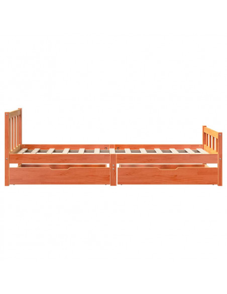 Letto senza Materasso Marrone Cera 75x190 cm in Legno di Pino