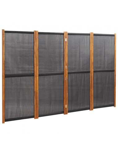 Paravento a 4 Pannelli Nero 280x180 cm