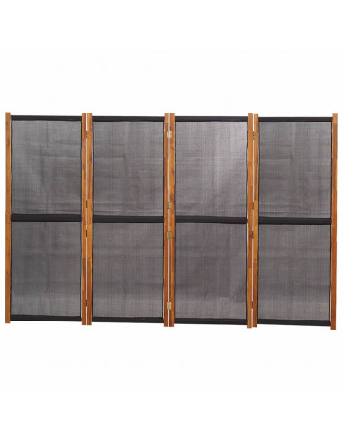 Paravento a 4 Pannelli Nero 280x180 cm