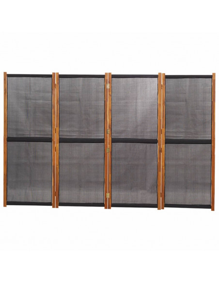 Paravento a 4 Pannelli Nero 280x180 cm
