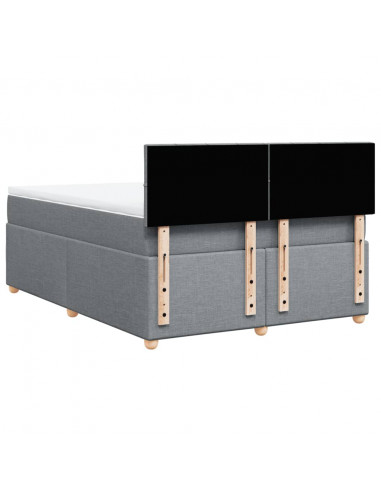 Giroletto a Molle con Materasso Grigio Chiaro 140x200cm Tessuto