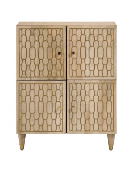 Credenza 60x33x75 cm in Legno Massello di Mango