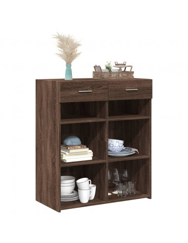 Credenza Rovere Marrone 80x42,5x93 cm in Legno Multistrato