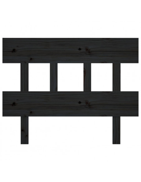 Testiera per Letto Nera 103,5x3x81 cm Legno Massello di Pino