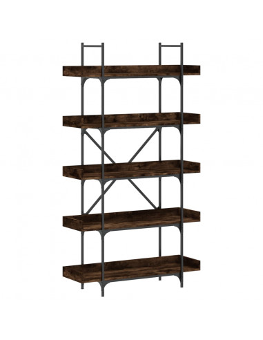 Libreria 5 Ripiani Rovere Fumo 100x33x180,5cm Legno Multistrato