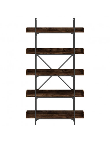 Libreria 5 Ripiani Rovere Fumo 100x33x180,5cm Legno Multistrato