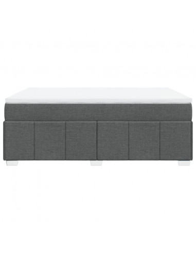 Giroletto a Molle con Materasso Grigio Scuro 160x200 cm Tessuto