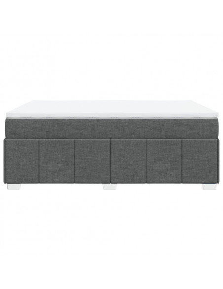 Giroletto a Molle con Materasso Grigio Scuro 160x200 cm Tessuto