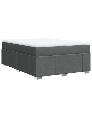 Giroletto a Molle con Materasso Grigio Scuro 160x200 cm Tessuto