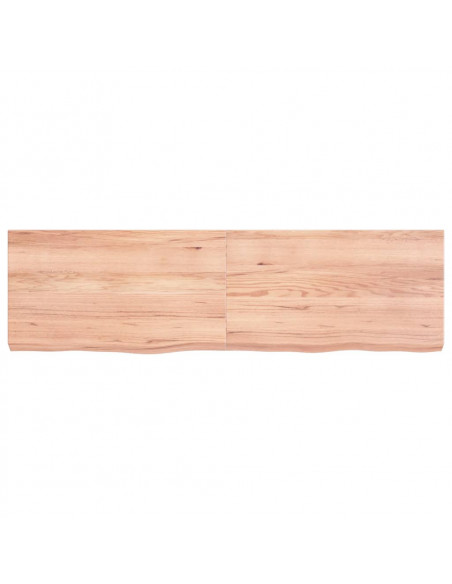 Piano Bagno Marrone 140x40x(2-6) cm Legno Massello Trattato