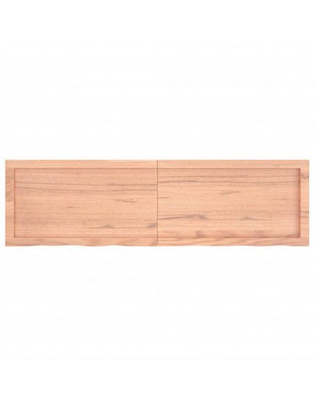 Piano Bagno Marrone 140x40x(2-6) cm Legno Massello Trattato