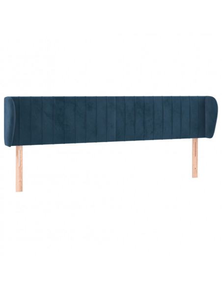 Testiera ad Orecchio Blu Scuro 203x23x78/88 cm in Velluto
