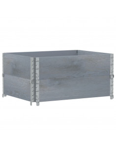 Fioriera da Giardino Grigia 80x60 cm Legno Massello di Pino 2