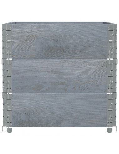 Fioriera da Giardino Grigia 80x60 cm Legno Massello di Pino