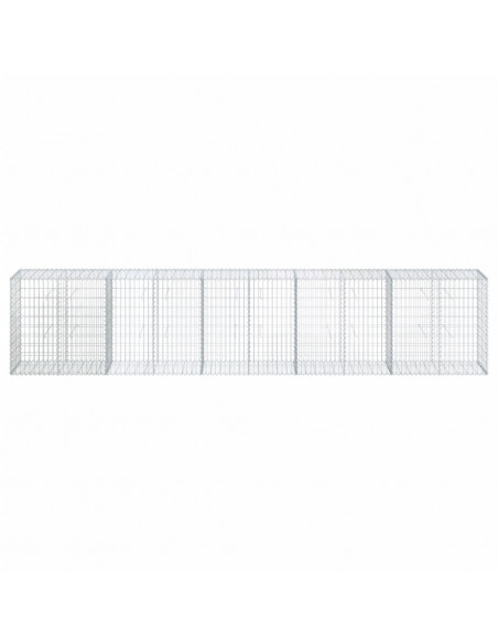 Cesto Gabbione con Copertura 500x50x100 cm in Ferro Zincato