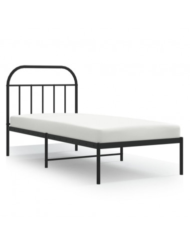 Giroletto con Testiera in Metallo Nero 90x200 cm