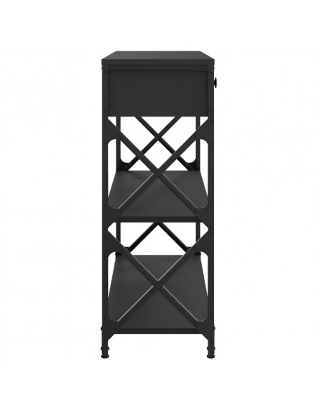Tavolino Consolle Nero 75x28x75 cm in Legno Multistrato