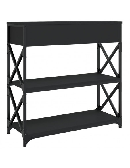Tavolino Consolle Nero 75x28x75 cm in Legno Multistrato