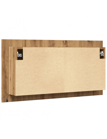 Mobile Specchio LED Rovere Artigianale 90x12x45 cm Multistrato