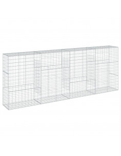 Cesto Gabbione con Copertura 400x50x150 cm in Ferro Zincato 2