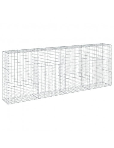 Cesto Gabbione con Copertura 400x50x150 cm in Ferro Zincato