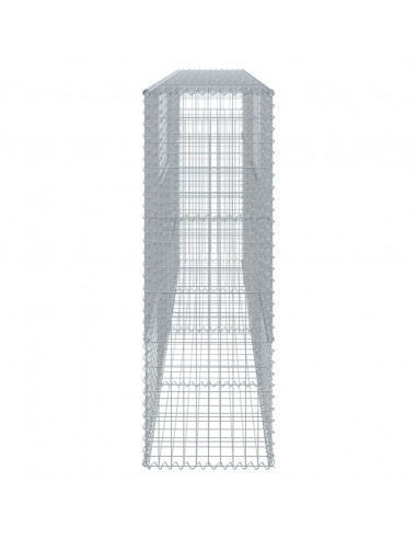 Cesto Gabbione con Copertura 400x50x150 cm in Ferro Zincato