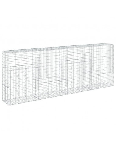 Cesto Gabbione con Copertura 400x50x150 cm in Ferro Zincato