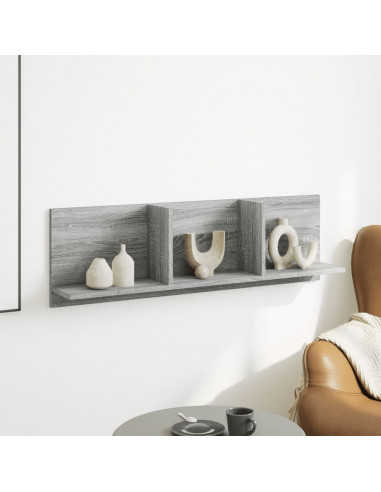 Mobile a Parete 100x16,5x30 cm Grigio Sonoma in Truciolato