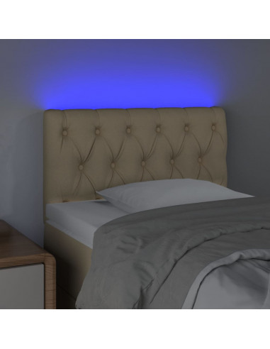 Testiera a LED Crema 80x7x78/88 cm in Tessuto
