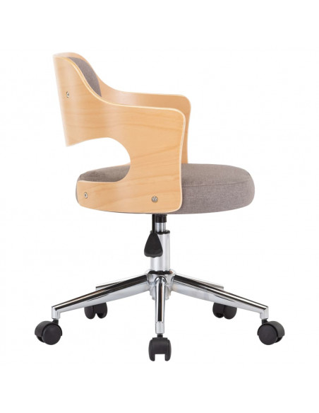 Sedia da Ufficio Girevole Talpa in Legno Piegato e Tessuto