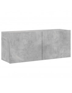 Mobili TV a Muro con LED 5pz Grigio Cemento Legno Multistrato 2