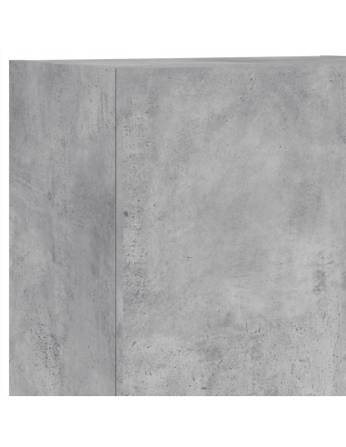 Mobili TV a Muro con LED 5pz Grigio Cemento Legno Multistrato
