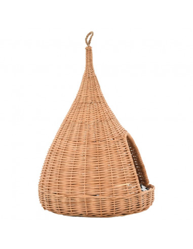 Cesta per Gatti con Cuscino 40x60cm Teepee Salice Naturale